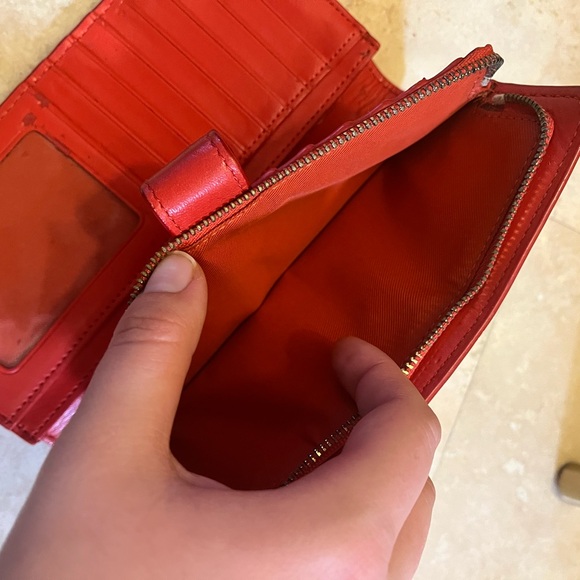 Red Long Coach Wallet with Zip Pouch - Picture 7 of 7